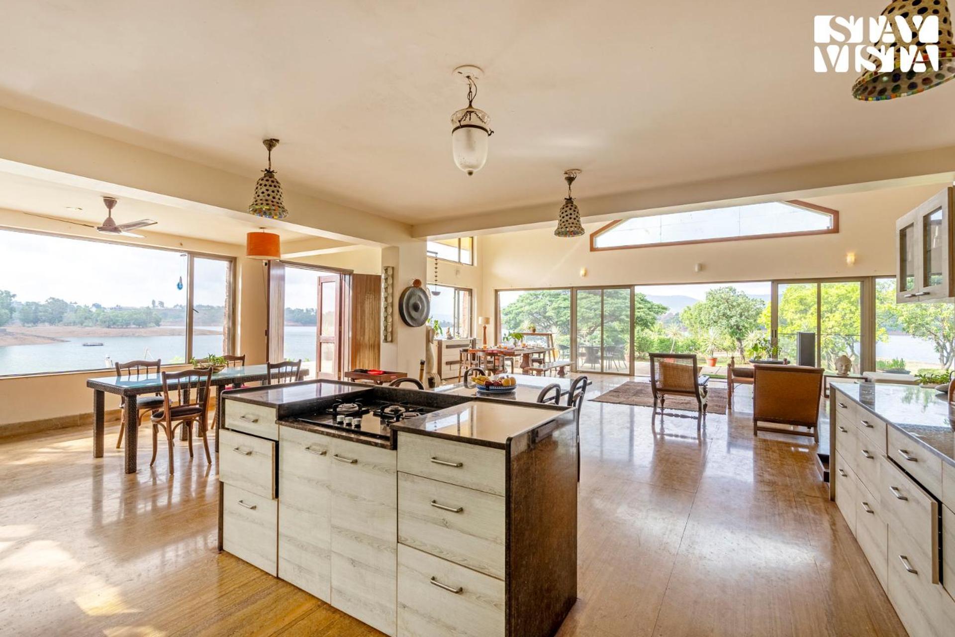 Stayvista At Three Shores With Lake View & Alfresco Dining Khamshet Exterior foto